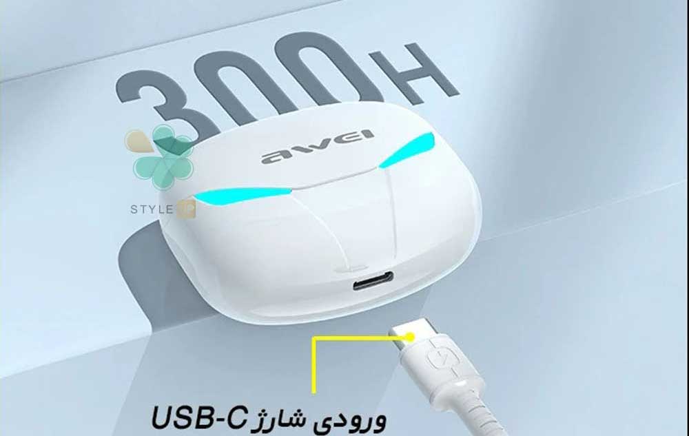 مشخصات هندزفری بی سیم گیمینگ Awei T35 - ظرفیت باتری 400 میلی آمپر ساعت